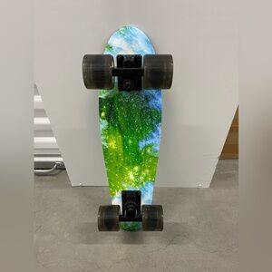 Vibrant Green and Blue Torpedo /Skateboard.
